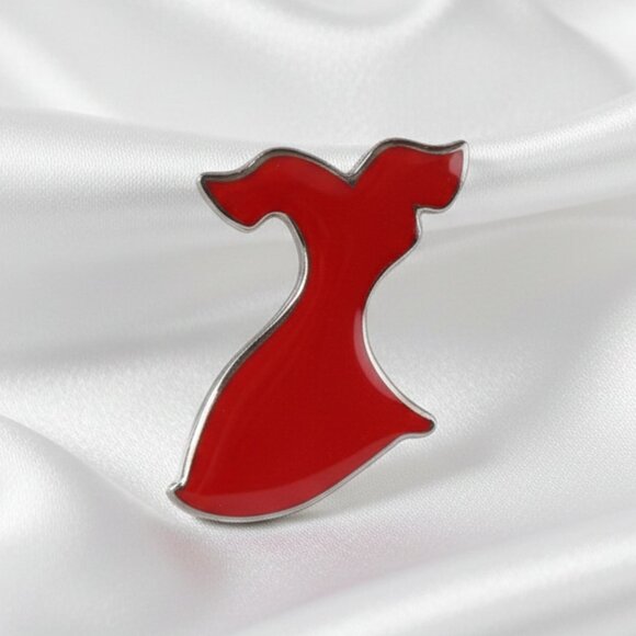 American Heart Association Jewelry - AHA Go Red for Women Red Dress Heart Awareness Lapel Hat Pin Brooch NWT